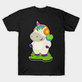 Unicorn Musician Headphone Music T-Shirt